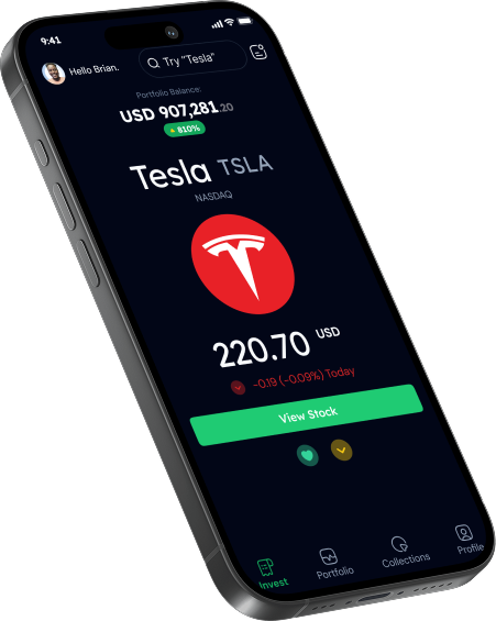 Stocks app on phone